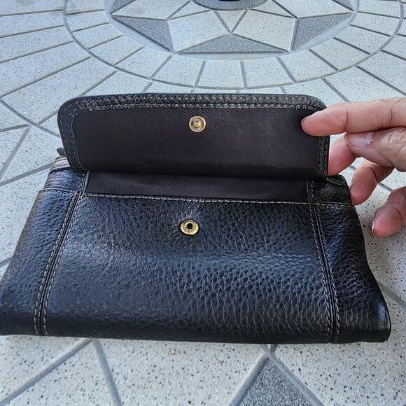 Fossil Emma Pebbled Leather Bi-Fold Wallet Clutch - Picture 10 of 12